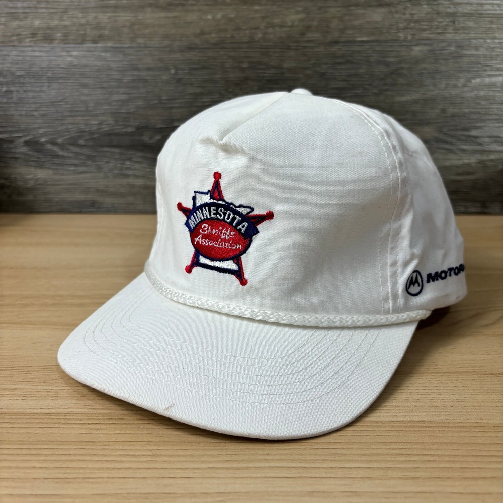 Vintage Minnesota Sheriffs Association Hat Cap Snapback White Police 90s